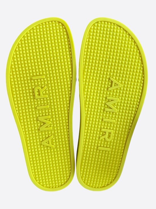 Amiri Yellow & Black Logo Rubber Slides main image 5